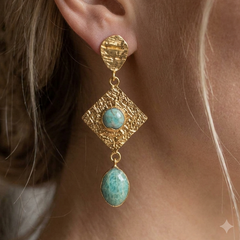 Earring: Byzantine Drops- Amazonite