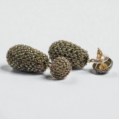 Beaded Drop Gray Green