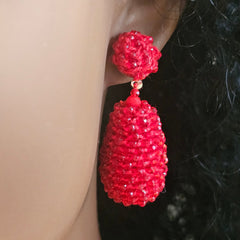 Beaded Drop Red