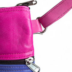 Leather Mobile Bag Pink/Lavender/Light Grey
