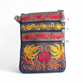 The 5-Pocket Floral Crossbody Bag, Blue/Red/Yellow