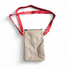 Leather Phone bag Yellow/Red/Beige