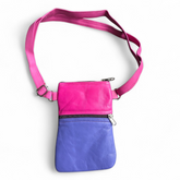 Leather Mobile Bag Pink/Lavender/Light Grey