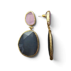 Earring Twin Glow Grey Pink