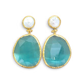 Earring Twin Glow- Turquoise, Pearl