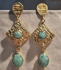 Earring: Byzantine Drops- Amazonite