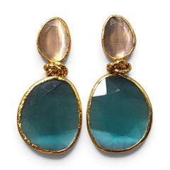 Earring Twin Glow- Turqouise Nude