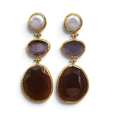 Earring: Glow Line- Pearl Purple Brown