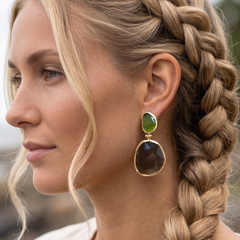 Earring Twin Glow Brown Olive