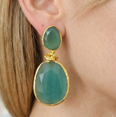 Earring: Twin Glow- Seagreen