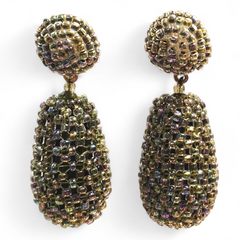 Beaded Drop Gray Green