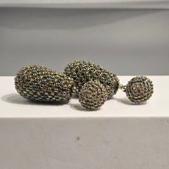 Beaded Drop Gray Green