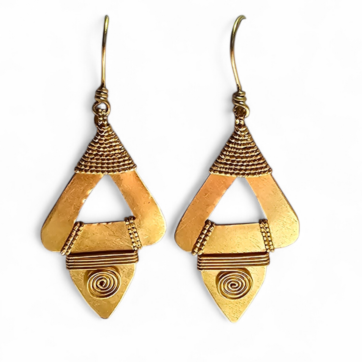 Dokra Earring The Solar Spiral Drop