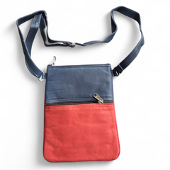 The 5-Pocket Floral Crossbody Bag, Red/Blue