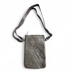 Leather Phone Bag Grey/Ochre/Grey