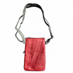 Leather Phone Bag Grey/Maroon/Red