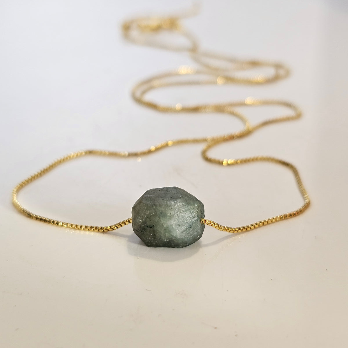Raw Stone Slider Necklace