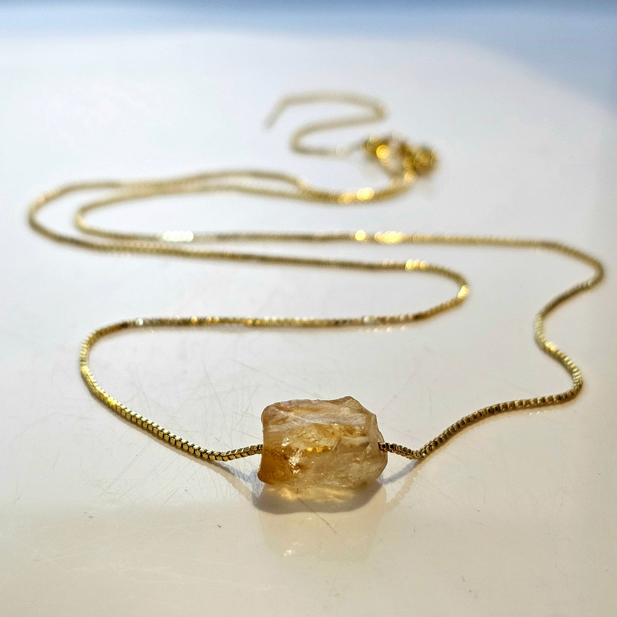 Raw Stone Slider Necklace