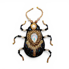 Brooch Black Beetle