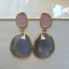 Earring Twin Glow Grey Pink