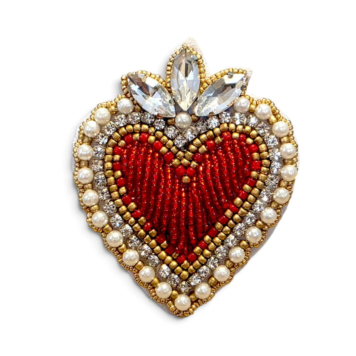 Brooch: Red Pearl Heart