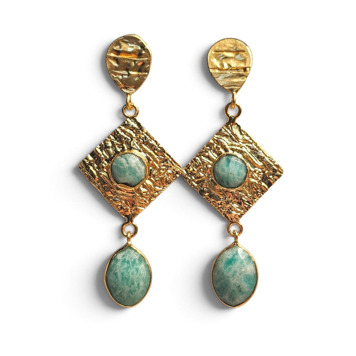 Earring: Byzantine Drops- Amazonite