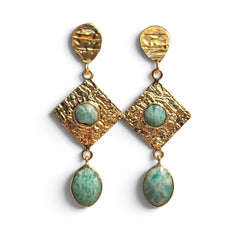 Earring: Byzantine Drops- Amazonite