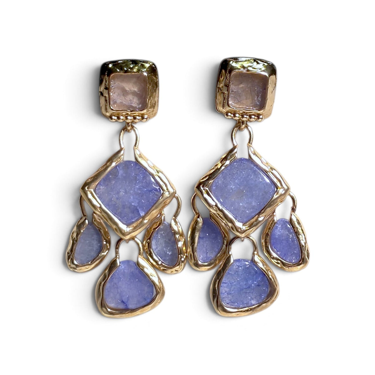 Earring: Raw Cascada Blue