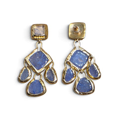Earring: Raw Cascada Blue