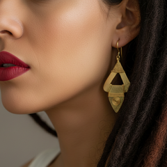 Dokra Earring The Solar Spiral Drop