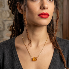 Raw Stone Slider Necklace