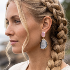 Earring Twin Glow Grey Pink