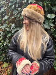 Suede Shearling Winter Hat