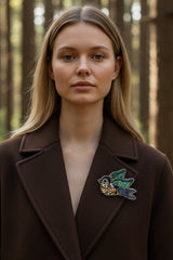 Brooch Emerald Flight