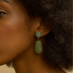 Beaded Drop Gray Green